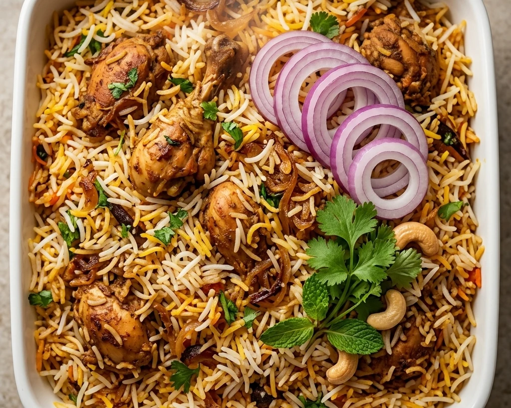 Hyderabadi Chicken Dum Biryani at Rani Chettinad Waterloo - Hyderabadi chicken dum biryani